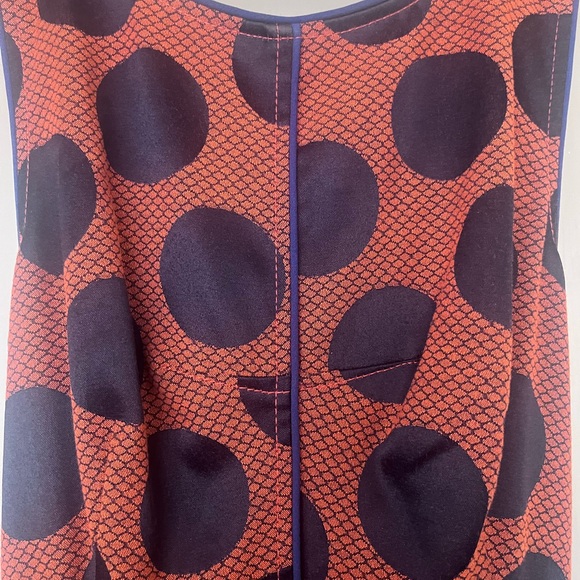 Anthropologie Maeve Rokin Polka Dot Blue and Orange Dress - Picture 8 of 9